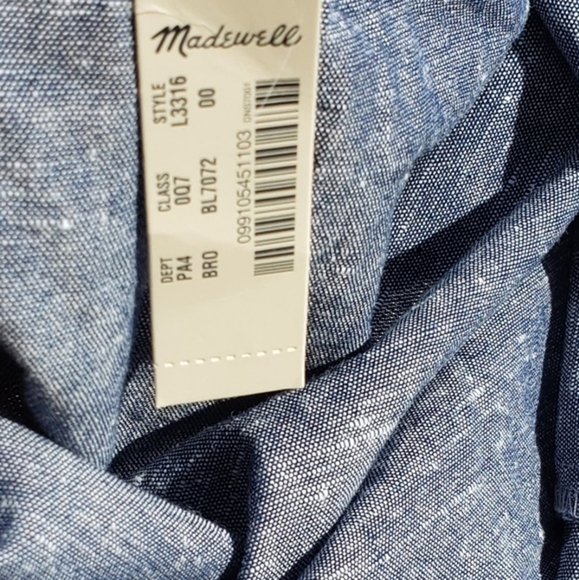 MADEWELL Button Front Chambray Tank Dress - Picture 8 of 9